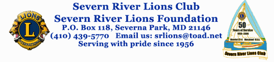 Severn River Lions Club mailing address - phone- email address
